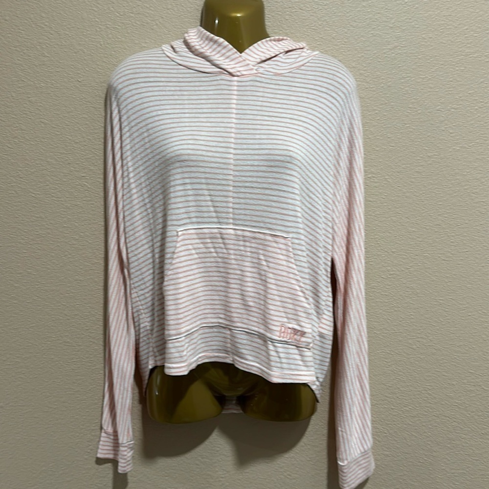 ROXY Striped Lightweight Hoodie Sweater With Pouch, Size S